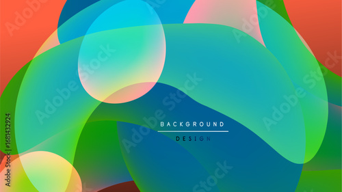 Abstract fluid shapes blend vibrant colors. Gradient transitions create dynamic visual effect. Modern design element for backgrounds.