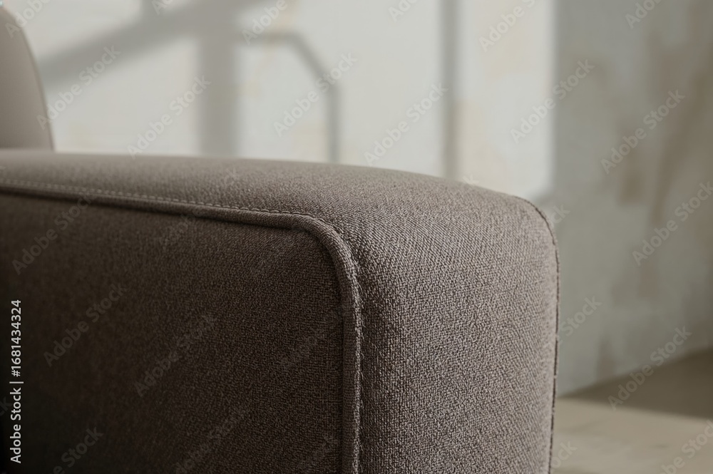 Naklejka premium Close-up view of sofa stitching. Design concept. Sofa showcase.
