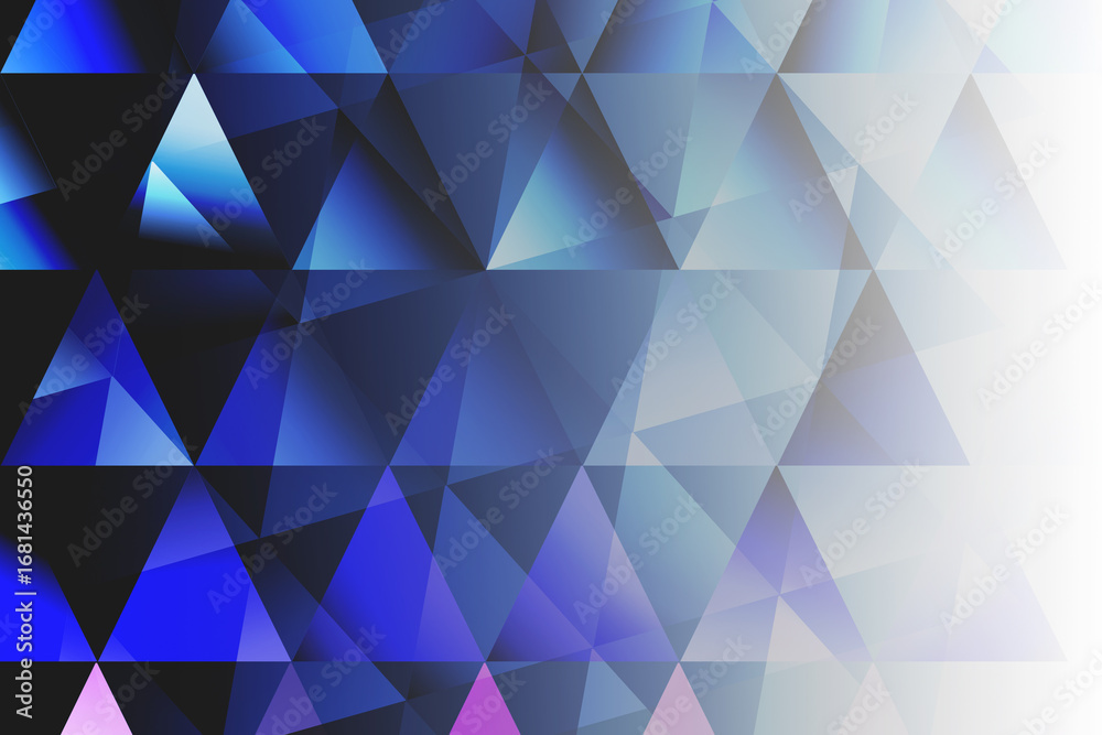 Obraz premium immagine digitale con forme geometriche triangolari allineate, con sfumature di colore blu ed azzurro e rosa