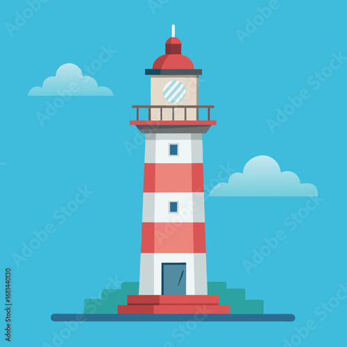 flat vector lighthouse  flat vector (2).eps