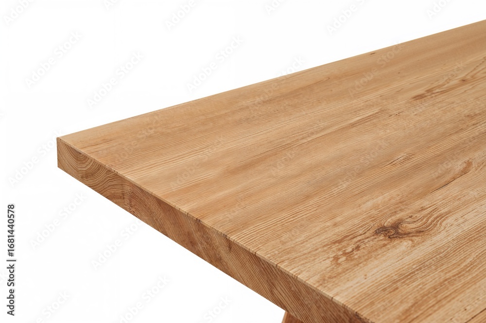 Fototapeta premium Isolated wooden tabletop against a white backdrop