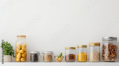 Zerowaste meal prep scene with reusable wraps, glass jars, and bulk food ingredients