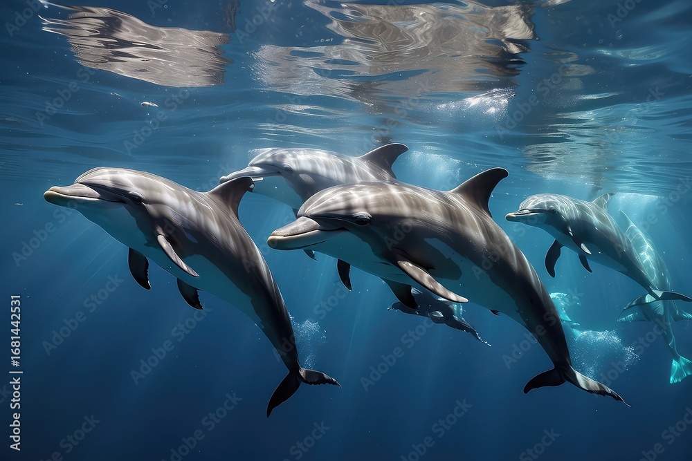 Fototapeta premium fish in the wateron transparent background, fishes