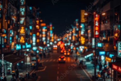 Evening lights blurred with bokeh artistry