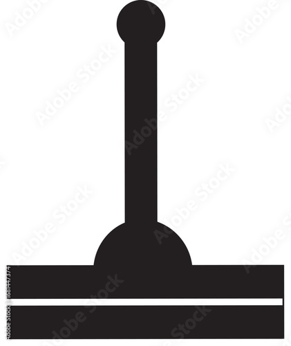 Car Gear Lever Icon Vector Illustration for Automotive Controls
