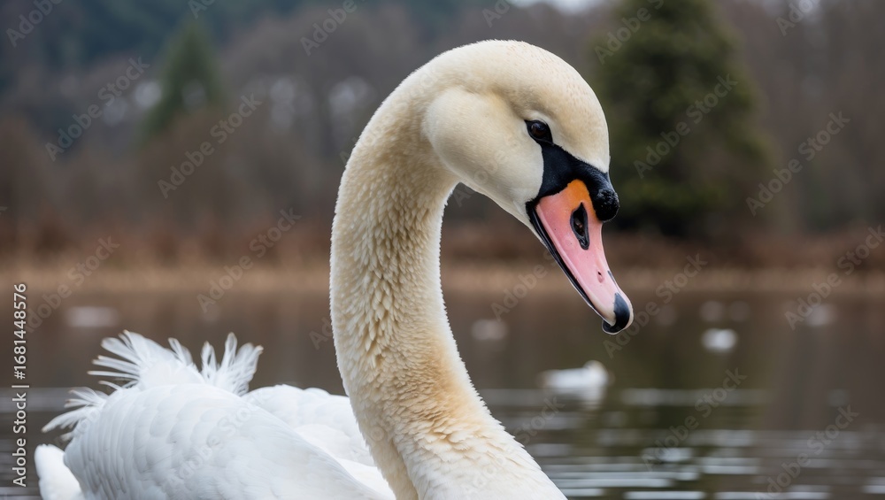 Fototapeta premium Damage to the wing feathers of the whooper swan