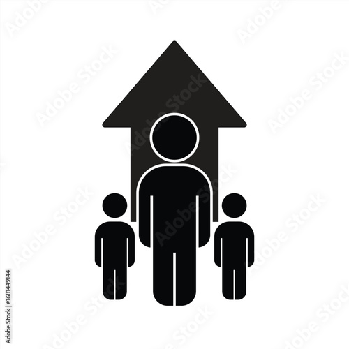 Team growth icon, development sign collection, popularity symbol. Vector illustration