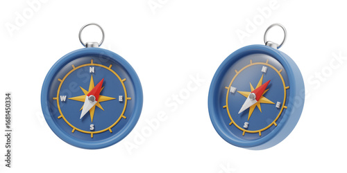 3D Navigation Compass Icon