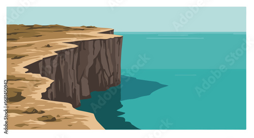 Overlooking Ocean from Clifftop Landscape