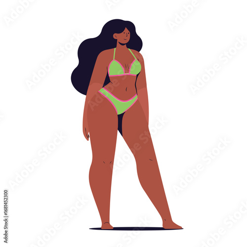 Woman Posing Seductively in Bikini Isolated