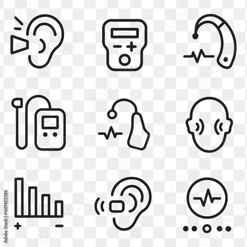 Hearing and Audiology Icons collection set