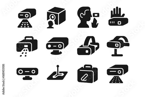 Carry ar interactive projection icon vector portable icons beam augmented nano cube