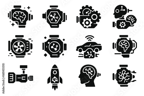Propulsion icon icons robotic motor engine system neural vector ai drive futuristic