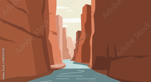 River flowing through rocky canyon landscape
