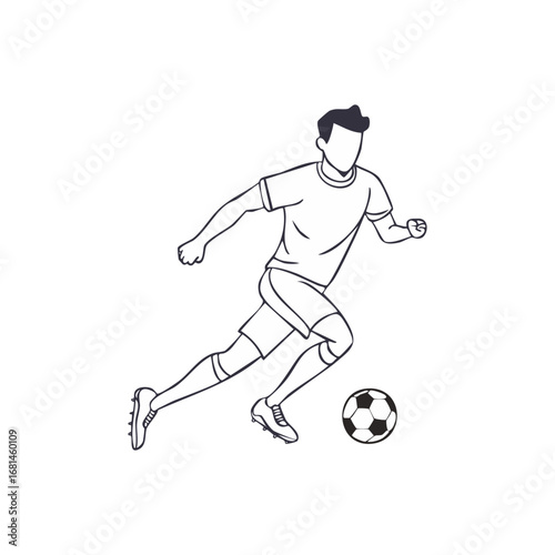 Soccer, football player man icon hand draw ai generated 