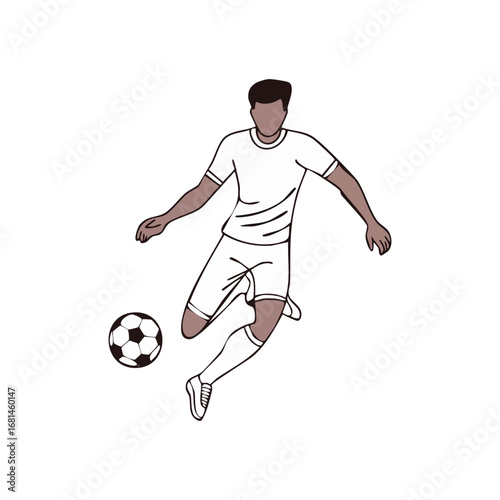 Soccer, football player man icon hand draw ai generated 