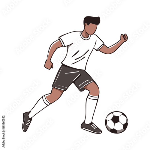 Soccer, football player man icon hand draw ai generated 