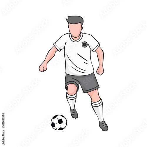 Soccer, football player man icon hand draw ai generated 