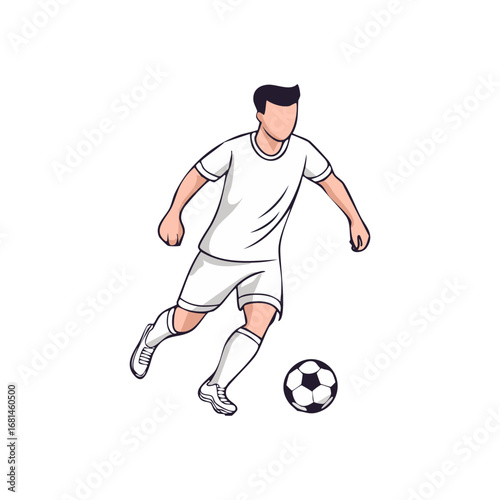 Soccer, football player man icon hand draw ai generated 