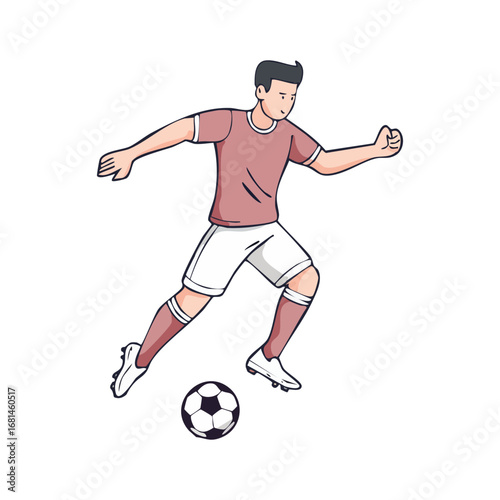 Soccer, football player man icon hand draw ai generated 