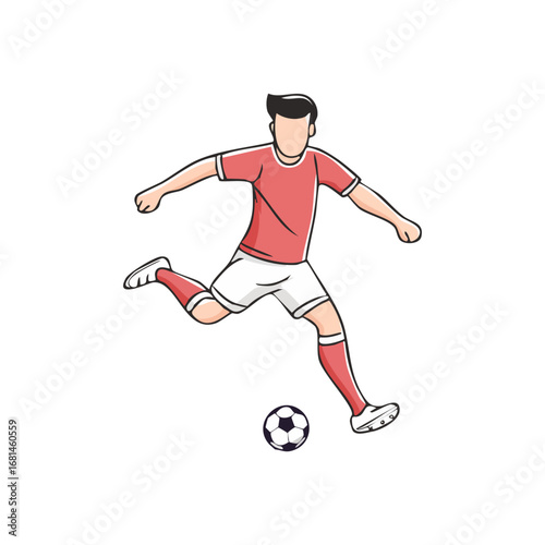Soccer, football player man icon hand draw ai generated 
