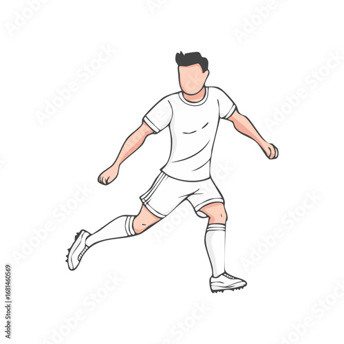 Soccer, football player man icon hand draw ai generated 