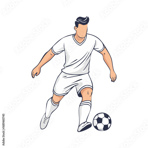 Soccer, football player man icon hand draw ai generated 