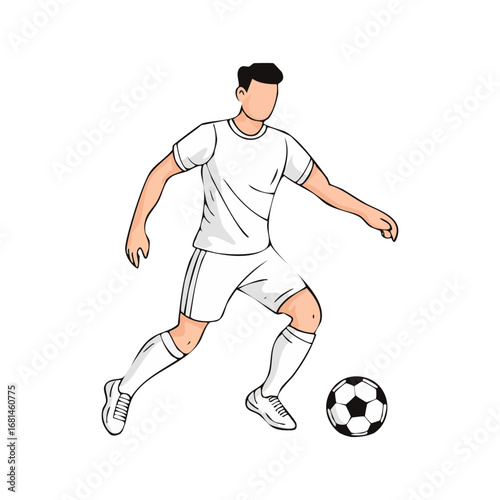 Soccer, football player man icon hand draw ai generated 