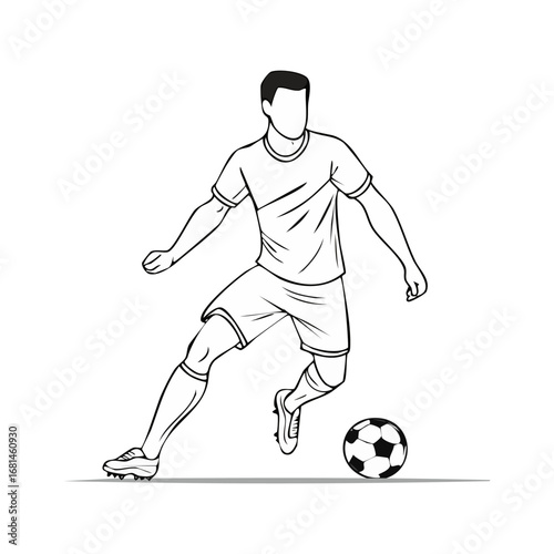 Soccer, football player man icon hand draw ai generated 