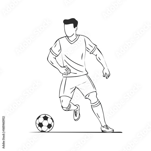 Soccer, football player man icon hand draw ai generated 