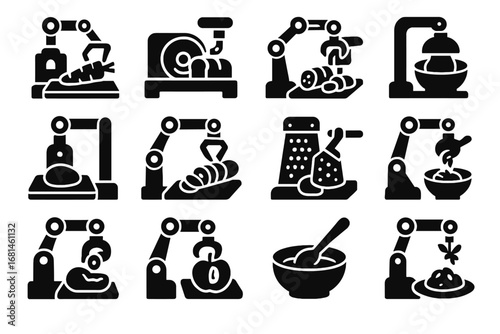 Grater robotic bot kneading vector garnish icons icon dicing machine robot kitchen