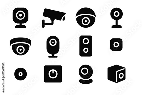 Wireless vector indoor icon nano outdoor security dome mount cam camera