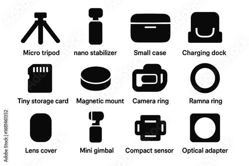 Tripod accessories vector lens nano cover magnetic camera sensor icon mount optical