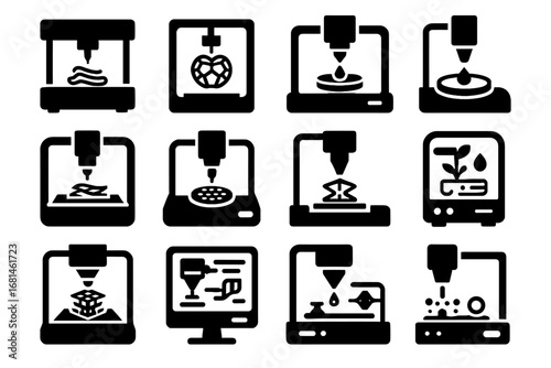 Module vector advanced laboratory printing automated interface holographic icon bioprinter printer cell
