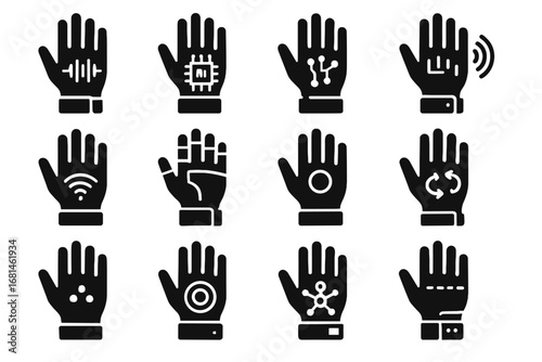 Controller icon vector iot smart glove portable speech command controlled digital voice