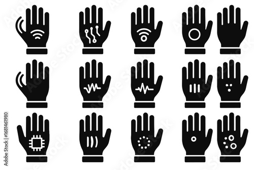 Robotic glove wearable smart handwear icon portable hand ai vector
