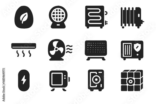 Icon wall adjustable screen saving energy vector modular airflow portable low mount