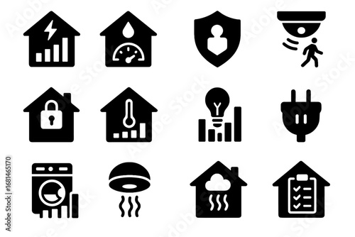 Daily home meter smart usage vector light activity sensor plug icon tracker