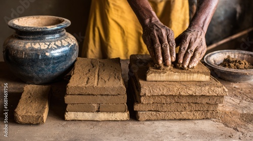 Wallpaper Mural Clay brick formation in industrial plant with machinery and drying lines Torontodigital.ca