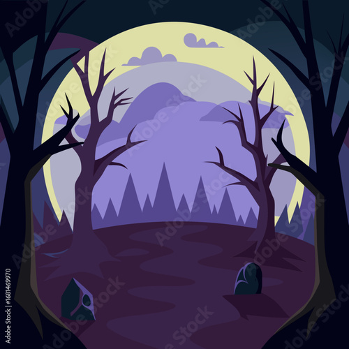 halloween night landscape