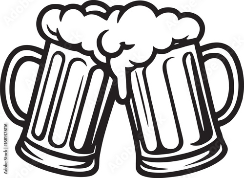 Beer mugs cartoon cheers