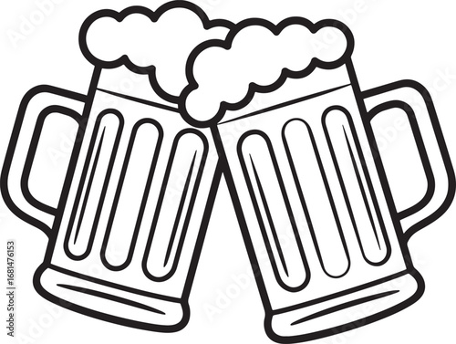 Beer mugs cartoon cheers
