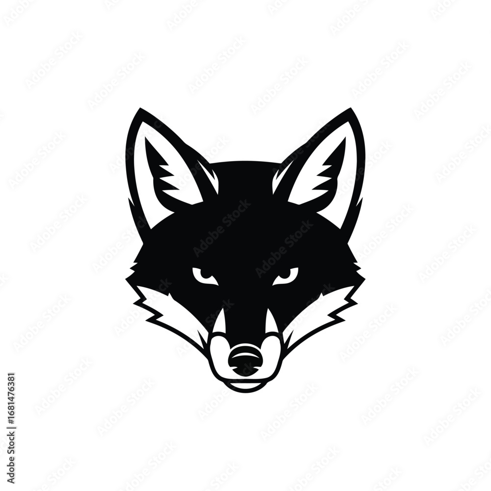 Fototapeta premium Vector illustration of fox head silhouette, a vector illustration