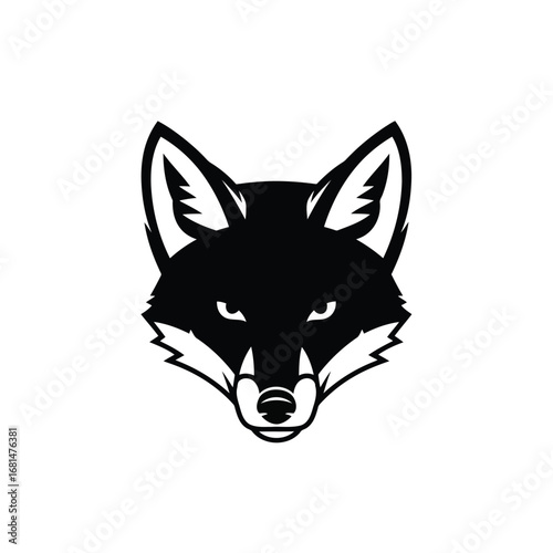 Vector illustration of fox head silhouette, a vector illustration