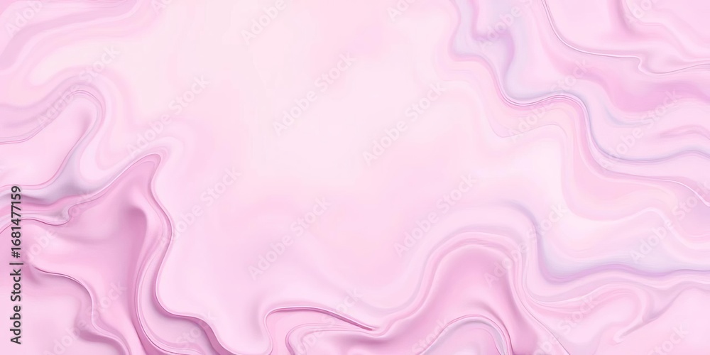 Fototapeta premium Abstract swirling pastel fluid forms, creating a soft, minimalist background with ample blank space, smooth, backdrop