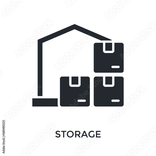 Storage Icon Glyph Style. Vector Illustration For Graphic Design