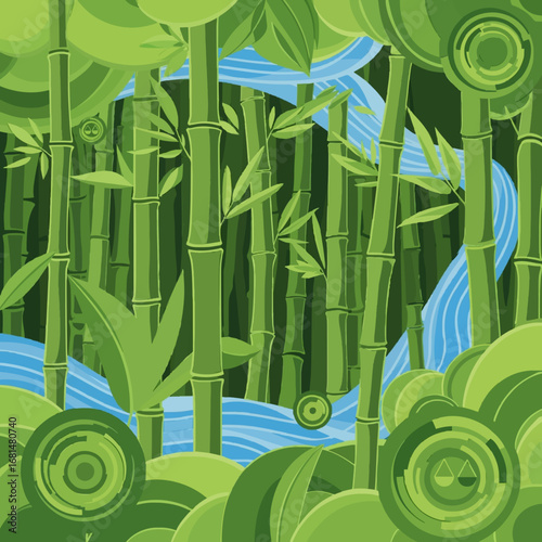 Sustainable Bamboo Forest Vector