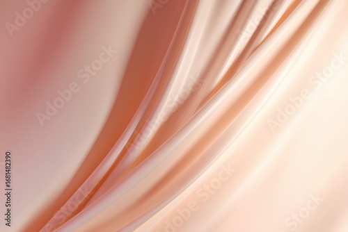 Luminous flowing drapery with soft folds in delicate shades of rose gold and cream