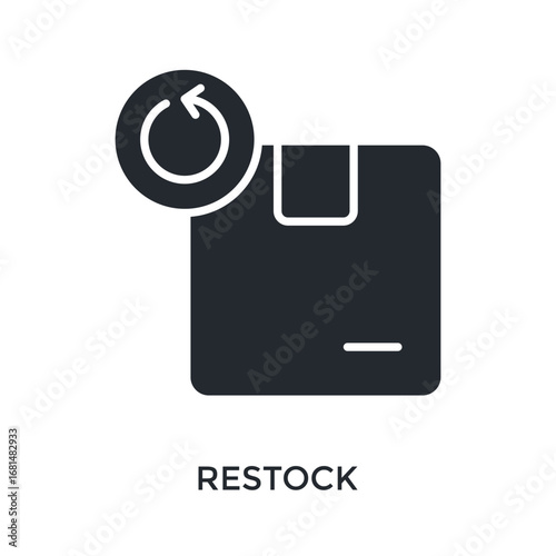 Restock Icon Glyph Style. Vector Illustration For Graphic Design