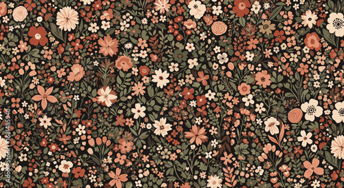 Elegant floral pattern offering a warm, vintage feel perfect for backgrounds and fabric designs